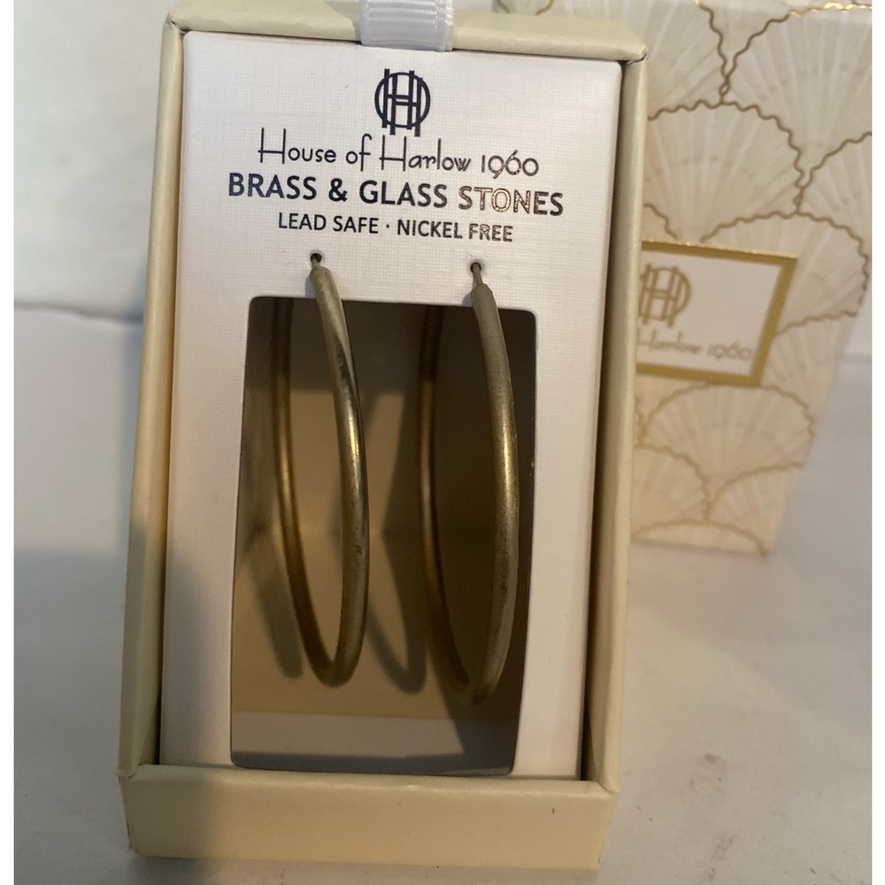 House of Harlow 1960 medium size 2” soft Gold hoop Earrings